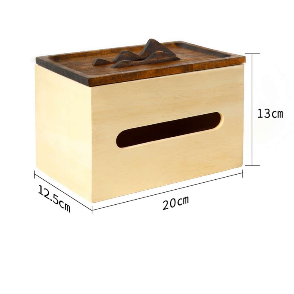 Boîte à mouchoirs renversée en bois massif – Gravure offerte