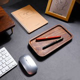 Vide-poche en noyer massif — plateau rectangulaire entrée et bureau