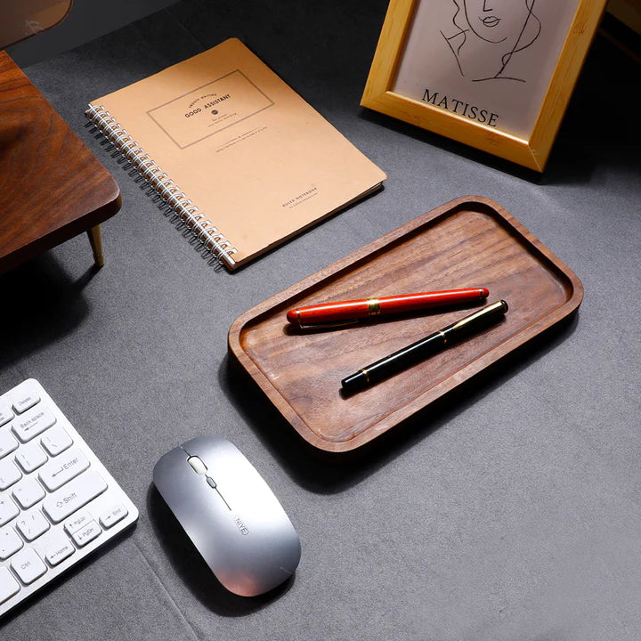 Tablette de rangement en noyer noir — organisateur bureau