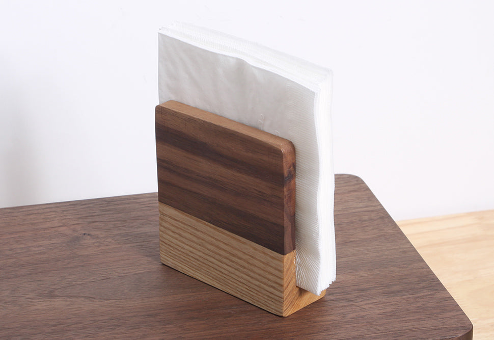 Porte-serviettes en bois noyer & chêne — Modèle Classique