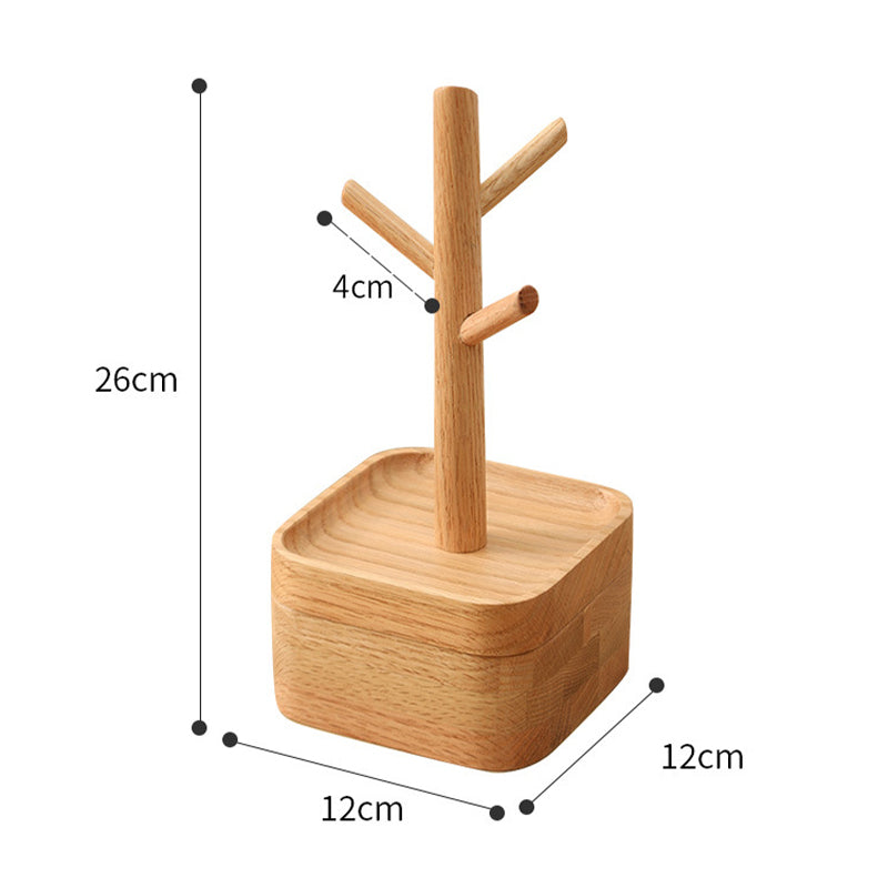 Vide-poche bois massif double étage — organiseur bureau