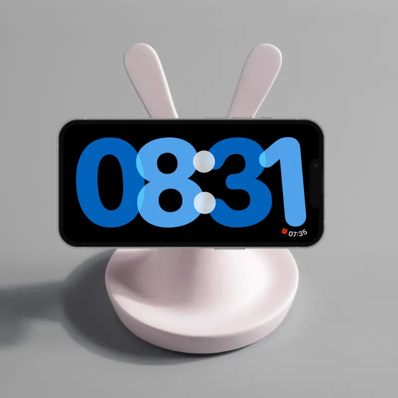 Chargeur sans fil lapin aspect bois