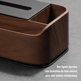 Boîte à mouchoirs en bois design avec compartiments