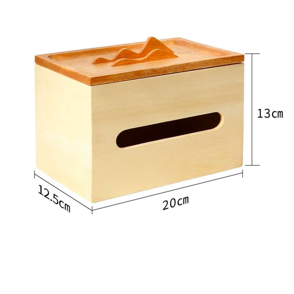 Boîte à mouchoirs renversée en bois massif – Gravure offerte