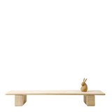 Support écran double bois hévéa — 75 cm bureau