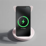 Chargeur sans fil lapin aspect bois