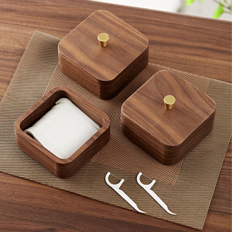 Boîte de rangement bois à trois niveaux — déco bureau