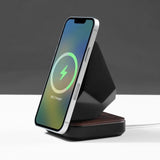 Support téléphone GéoPrestige aspect bois — MagSafe & Android