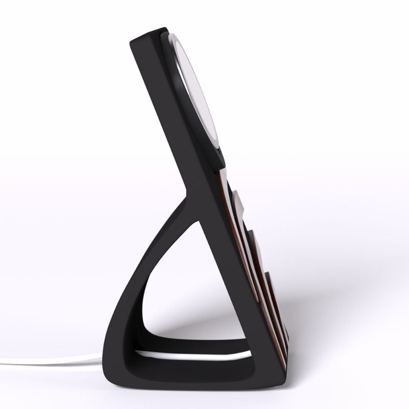 Support téléphone ArcFusion aspect bois — MagSafe & Android