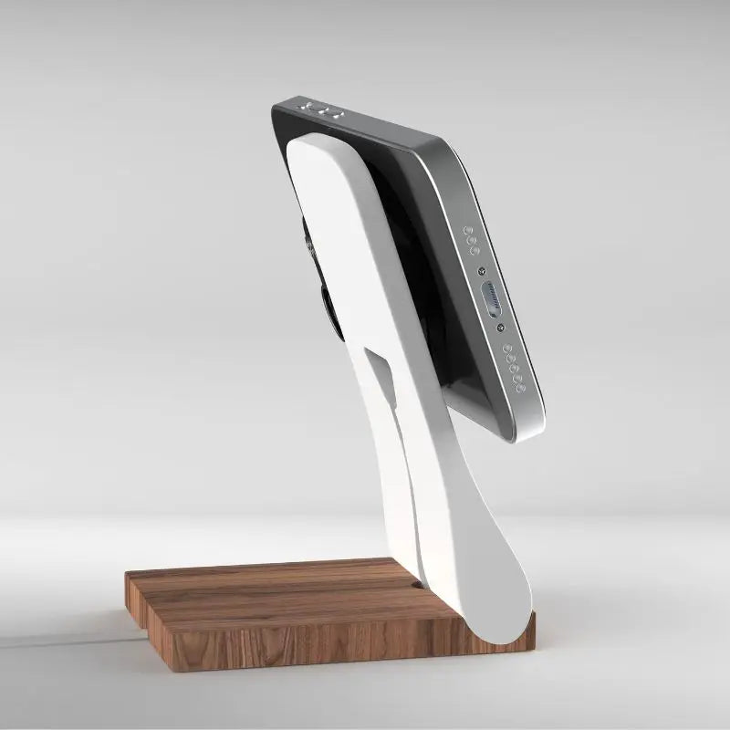Support MagSafe SleekPeak — chargeur iPhone fin bureau bois