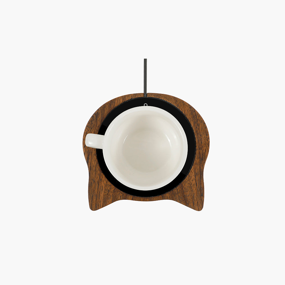 Chauffe-tasse USB en noyer massif — motif chat