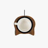 Chauffe-tasse USB en noyer massif — motif chat