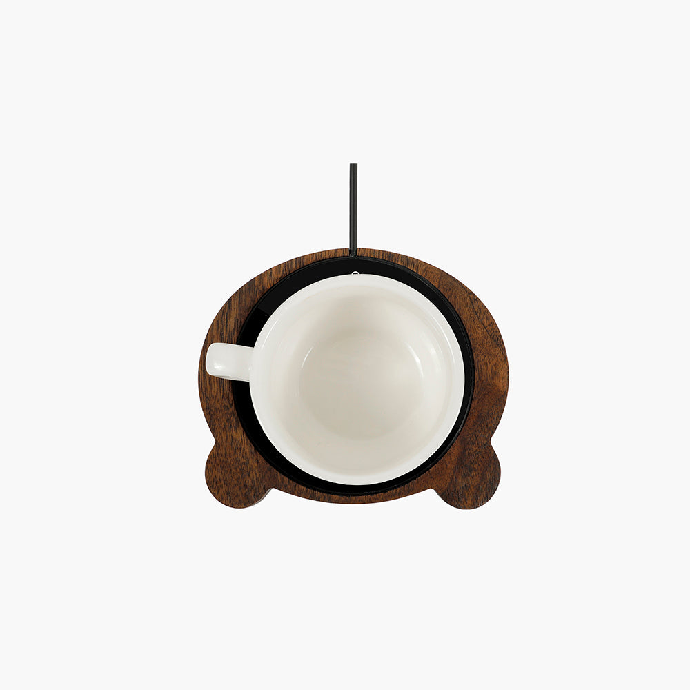 Chauffe-tasse USB en noyer massif — motif ours