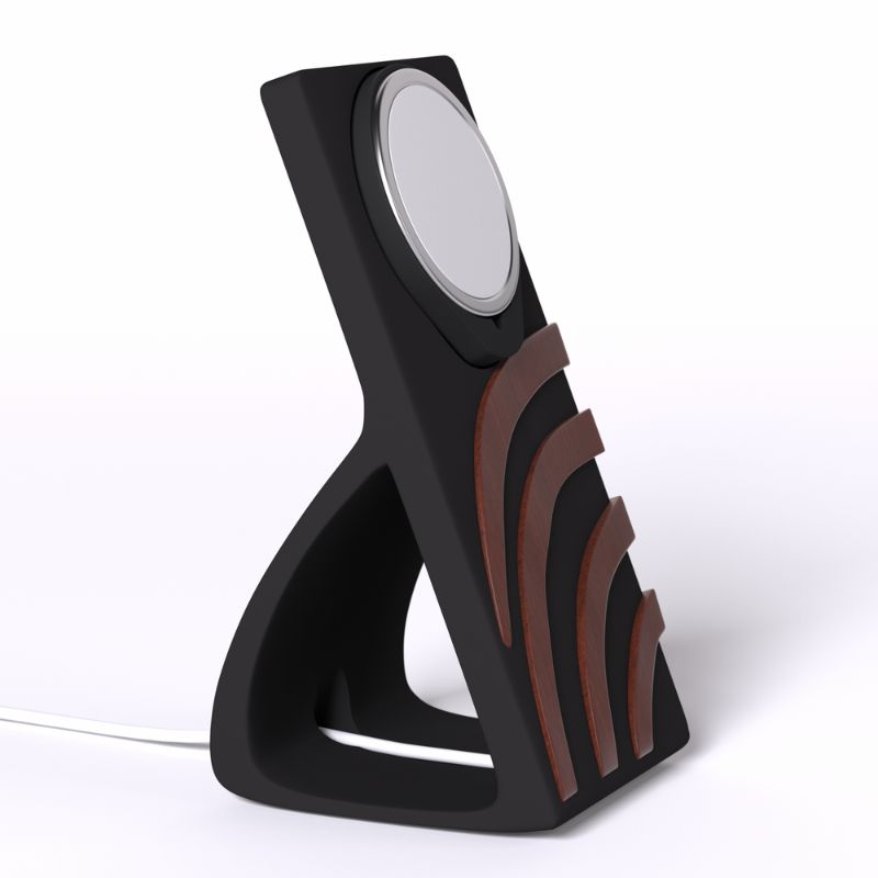 Support MagSafe ArcFusion — chargeur iPhone design arc bois
