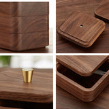 Boîte de rangement bois à trois niveaux — déco bureau