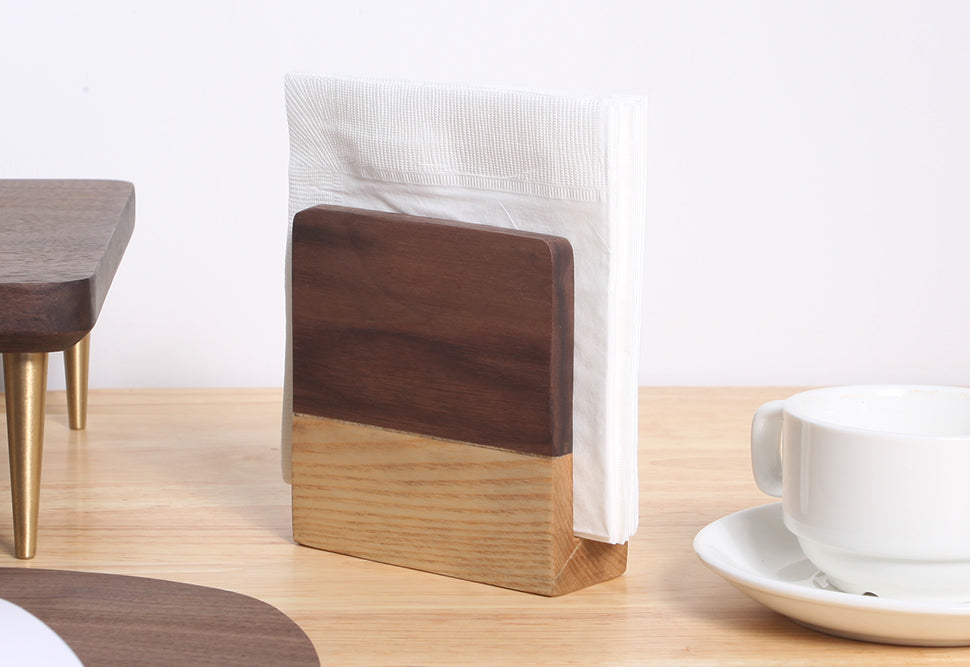 Porte-serviettes en bois noyer & chêne — Modèle Classique