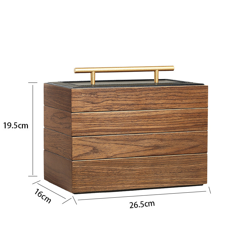 Boîte à bijoux en bois de noyer — Trois niveaux