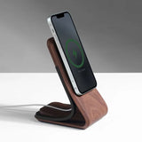 Support téléphone Classique aspect bois — MagSafe & Android