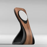 Support MagSafe WaveCraft — chargeur iPhone bois bureau