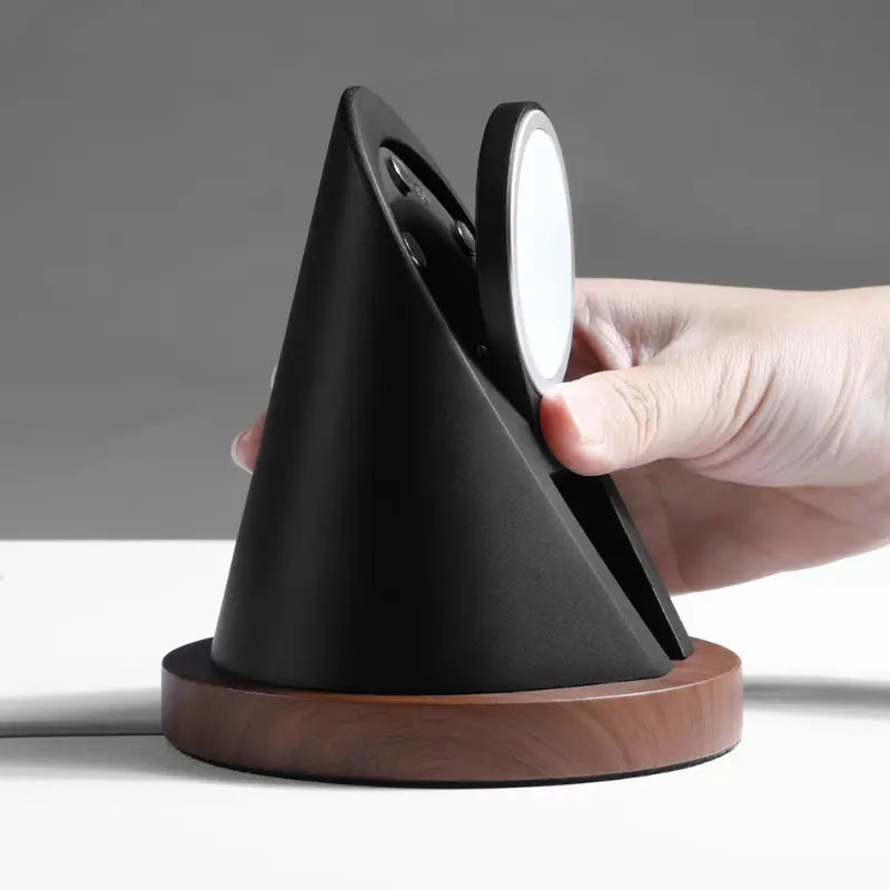 Support téléphone Tipi aspect bois — MagSafe & Android