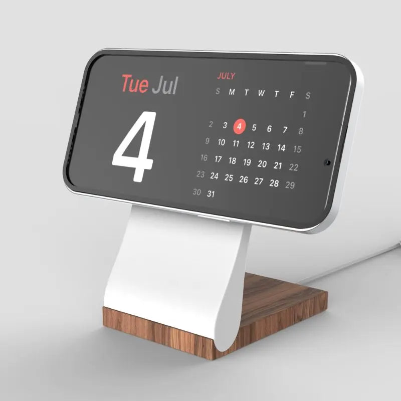 Support MagSafe SleekPeak — chargeur iPhone fin bureau bois