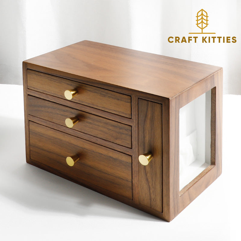 Boîte à bijoux en bois de noyer massif, fait main