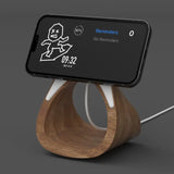 Support MagSafe HaloDock finition bois bureau
