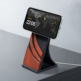 Support MagSafe RedWood finition bois bureau iPhone