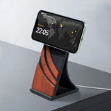 Support téléphone Redwood aspect bois — MagSafe & Android