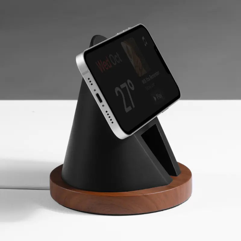 Support téléphone Tipi aspect bois — MagSafe & Android
