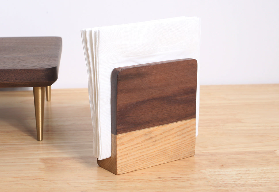 Porte-serviettes en bois noyer & chêne — Modèle Classique