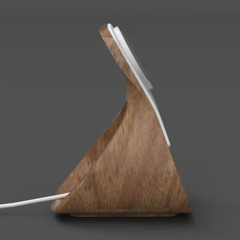 Support MagSafe HaloDock finition bois bureau