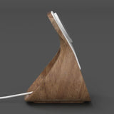 Support MagSafe HaloDock finition bois bureau