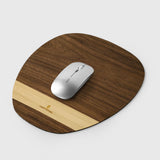 Tapis de souris en bois noyer & frêne strié — Ovale
