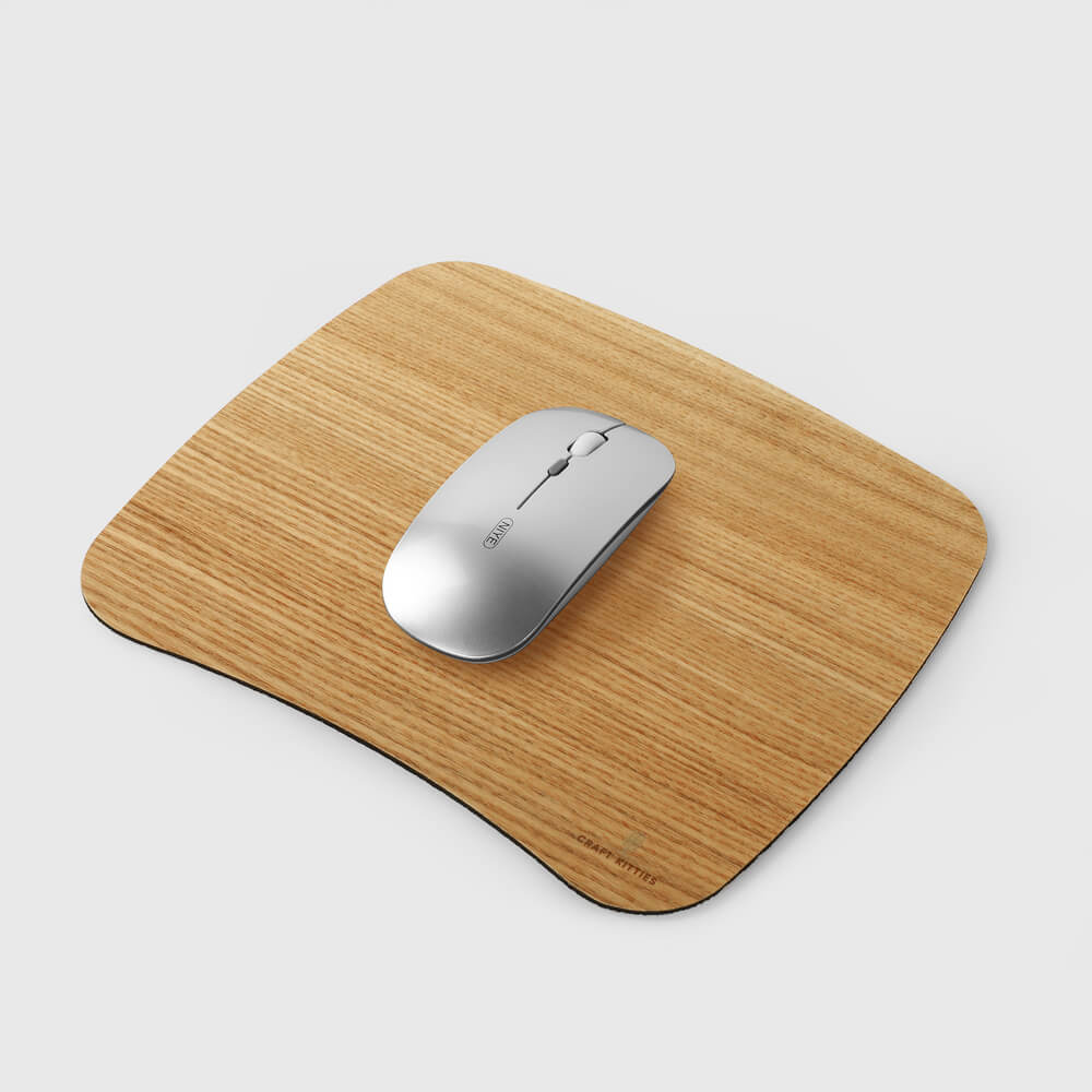 Tapis de souris en bois véritable — Frêne & Noyer rectangulaire