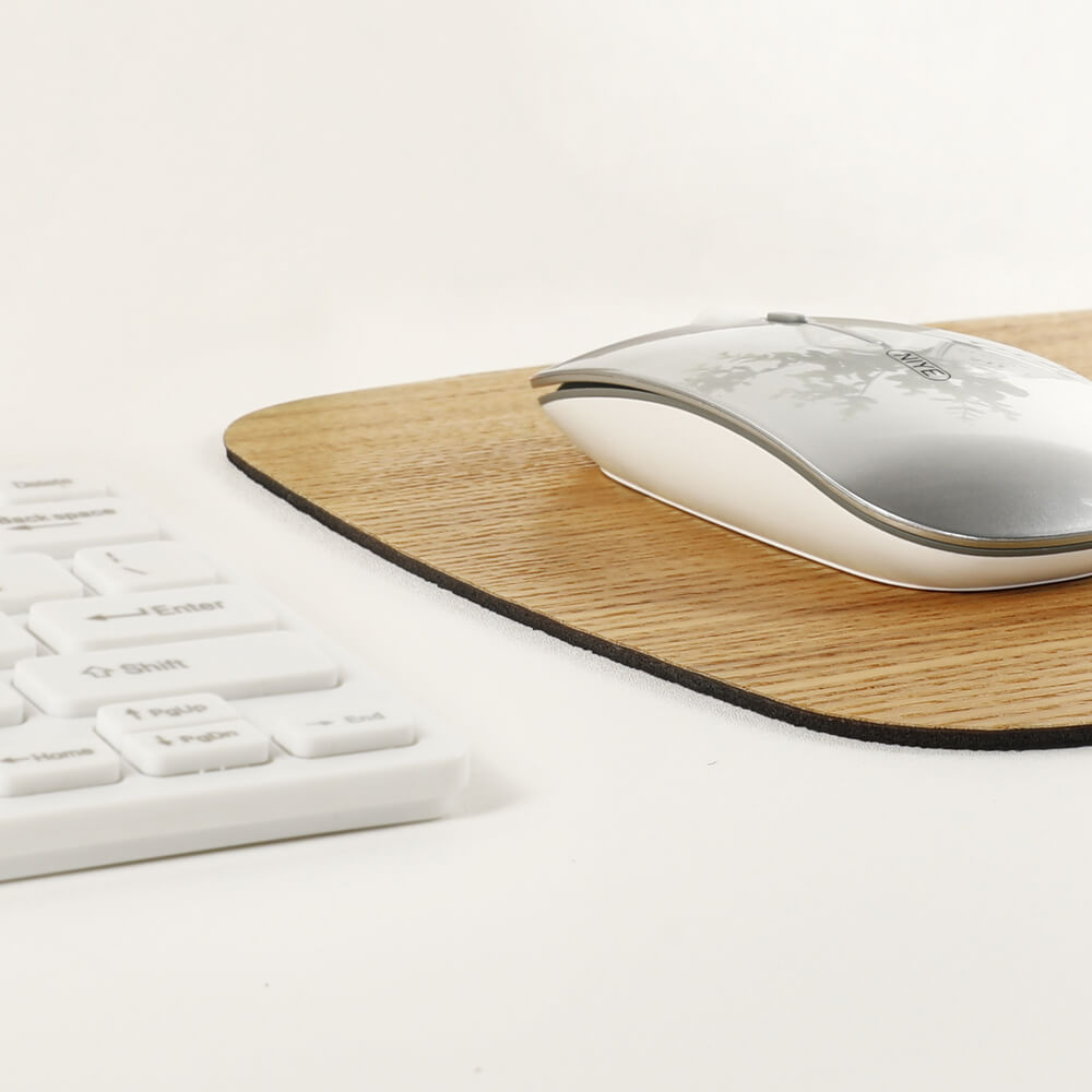 Tapis de souris en bois véritable — Frêne & Noyer rectangulaire