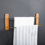 Porte-serviettes mural bois noyer — multifonction, cuisine et bain