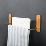 Porte-serviettes mural bois noyer — multifonction, cuisine et bain