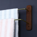 Porte-serviettes mural bois noyer — multifonction, cuisine et bain