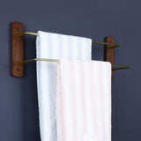 Porte-serviettes mural bois noyer — multifonction, cuisine et bain