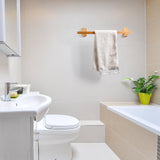 Porte-serviettes mural en bois Arc — finition cirée, salle de bain