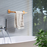 Porte-serviettes mural bois Double niveau — salle de bain déco