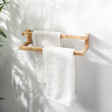 Porte-serviettes mural en bois Arc — finition cirée, salle de bain