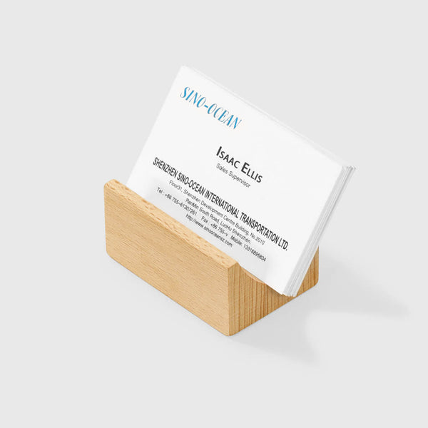 Porte-cartes de visite en hêtre et noyer — Fait main