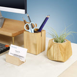 Porte-cartes de visite en noyer — design minimaliste fait main