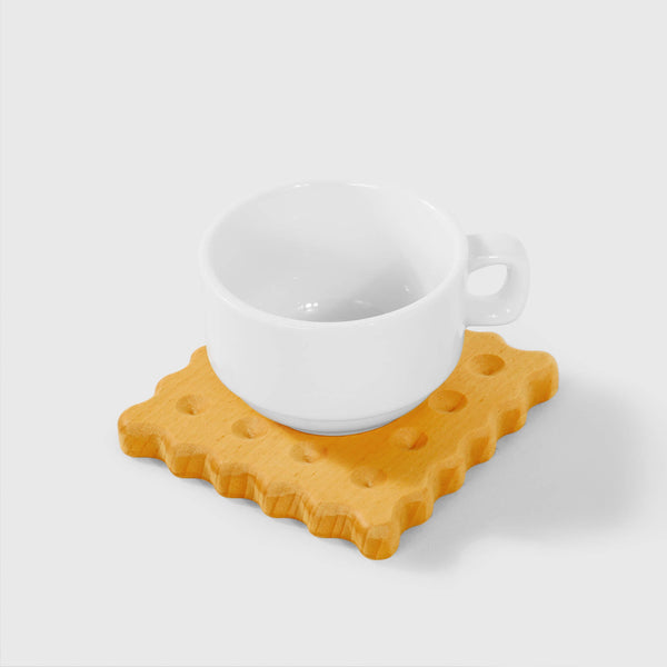 Dessous de verre hêtre massif forme cookie — set de 3