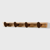 Porte-manteau coulissant en bois massif noyer noir