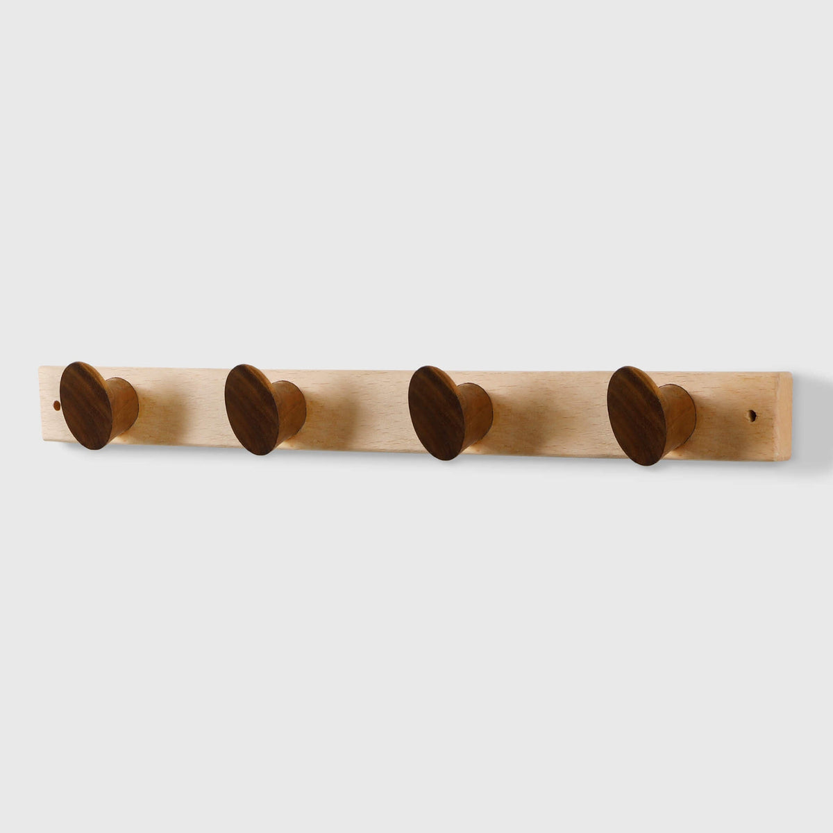 Porte-manteau mural bois hêtre — 4 patères profil botte