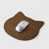 Tapis de souris en bois de noyer — Forme ours ou chat