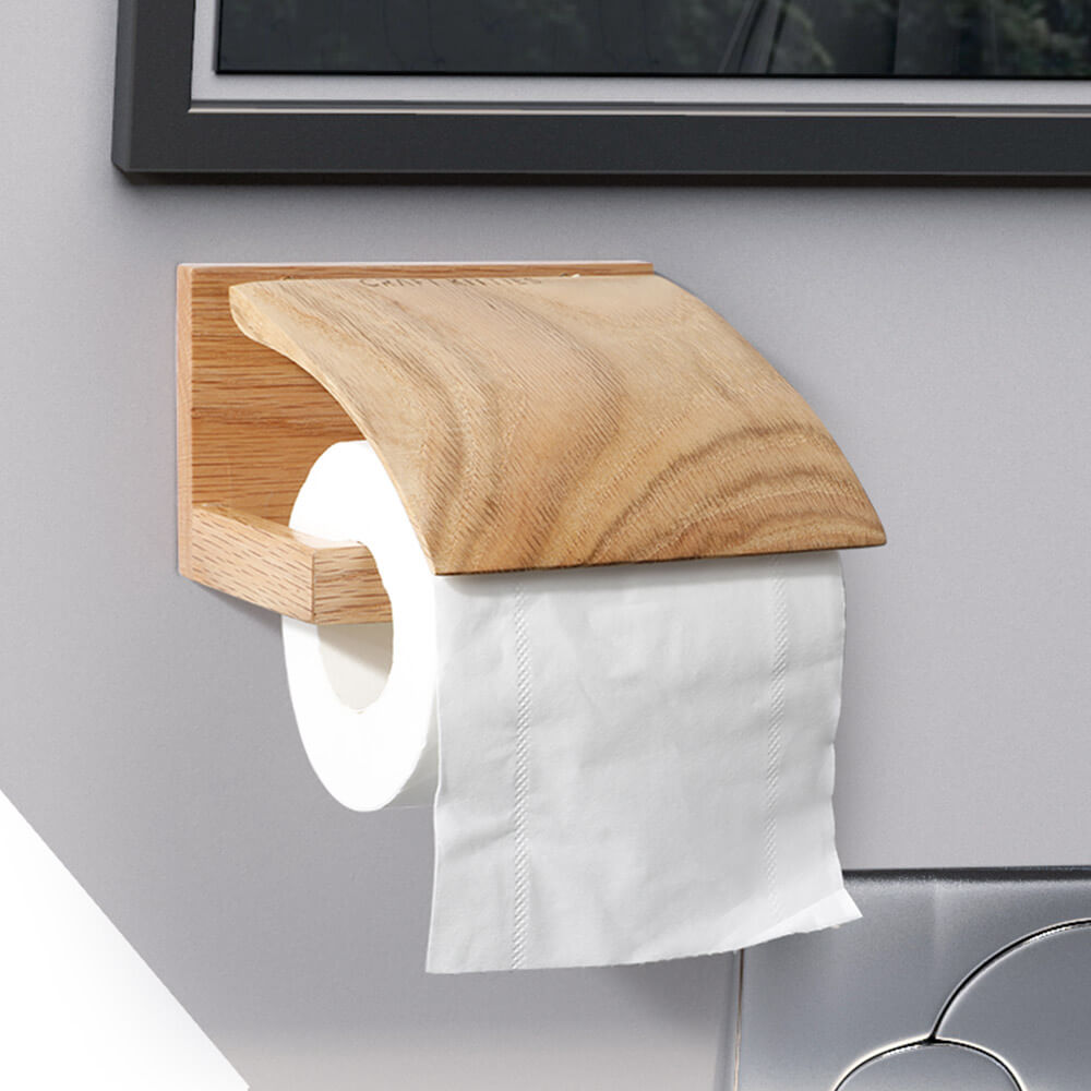 Porte-papier toilette classique en chêne rouge